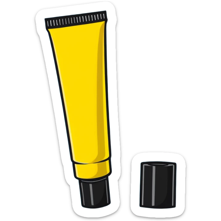 Yellow cosmetic tube of cream or lotion sticker