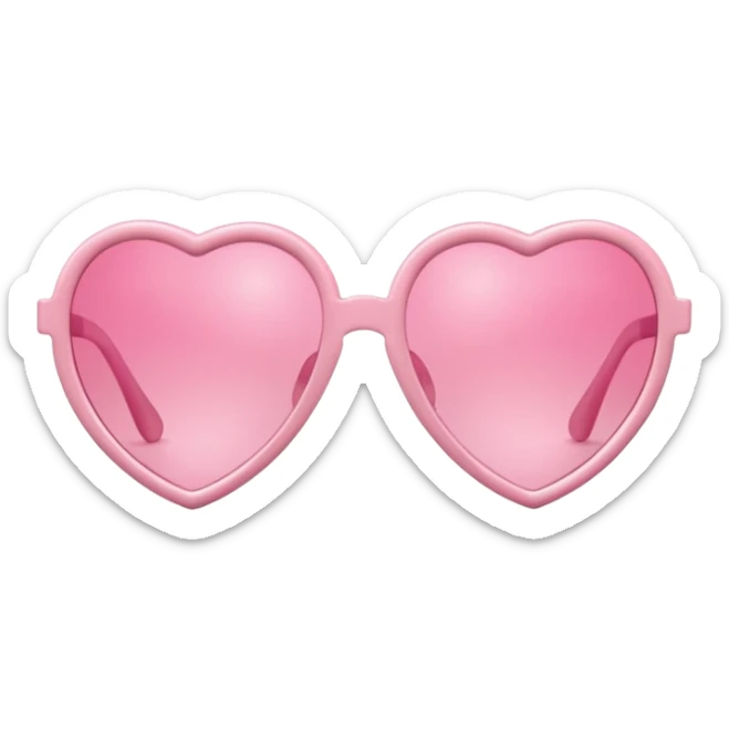  pink pair of pink heart-shaped sunglasses, shiny plastic frame, playful and cute style, soft reflections, isolated on transparent background" sticker