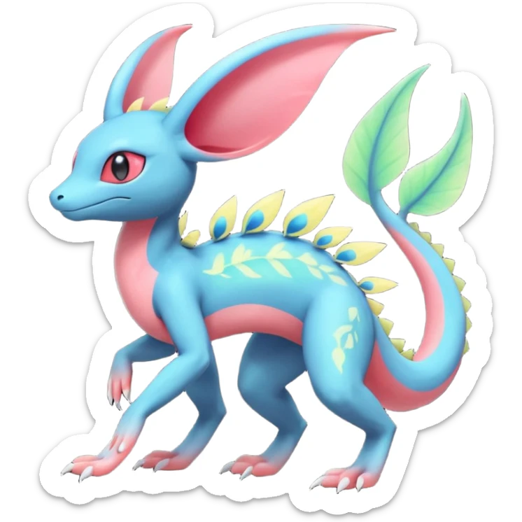 Salandit-Flygon-Sylveon-Umbreon-fusion-Pokémon-hybrid-creature  sticker
