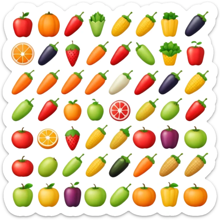 create me an image for a vertical in my super app, food vertical no human, food elements only sticker