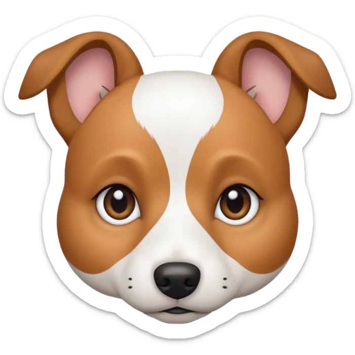 a fully white jack russell the size of a kelpie with light brown ears and a light brown patch on one eye sticker