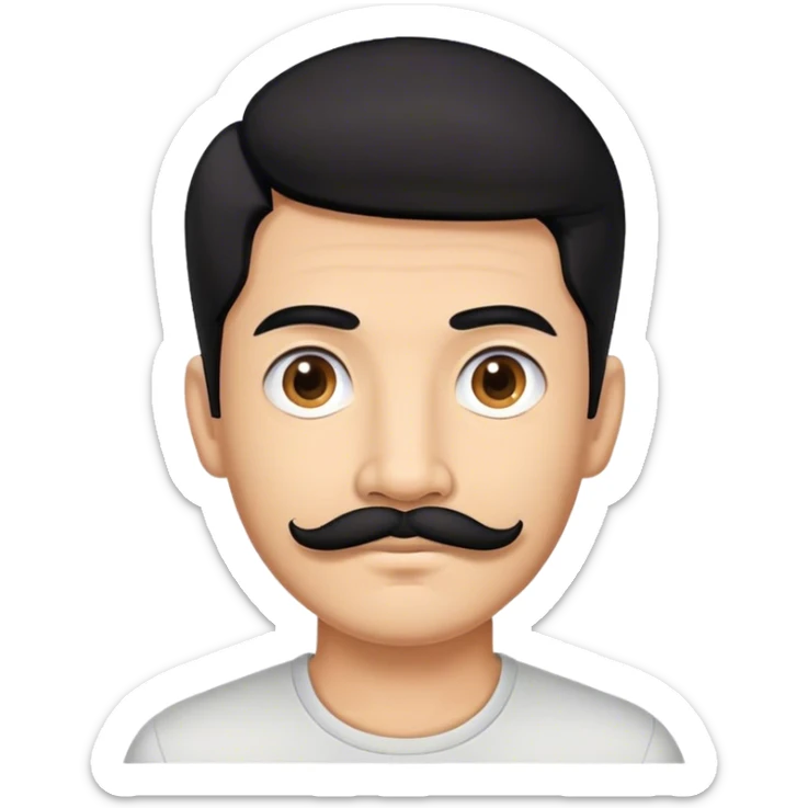a thailand resident male, with a little moustache and nice hair sticker