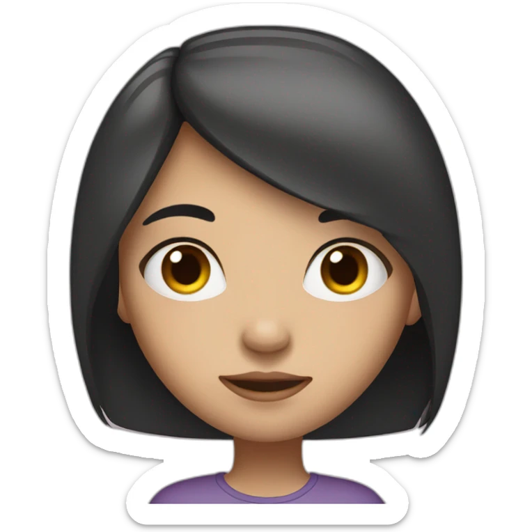 Girl with dark streight hair and different eyes color sticker