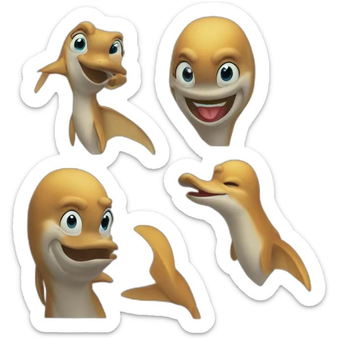 goofy tells a story about storyteller desert dolphin then desert dolphin talked to herself i am dolphin ofthe desert sticker