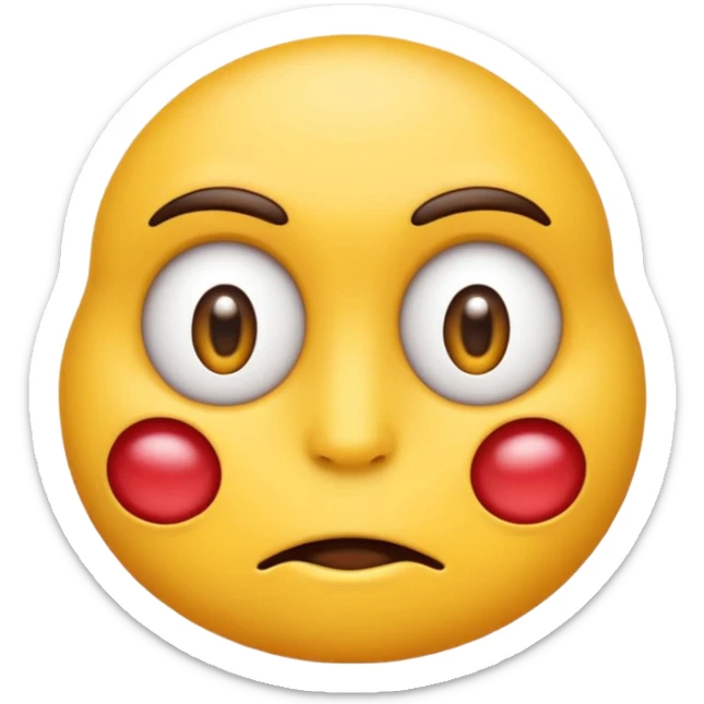 un emoji mordiendose el labio y mirando hacia arroba sticker