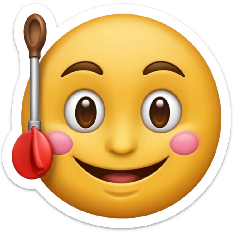 Emoji coqueto con una leve sonrisa y un dedo en la boca sticker