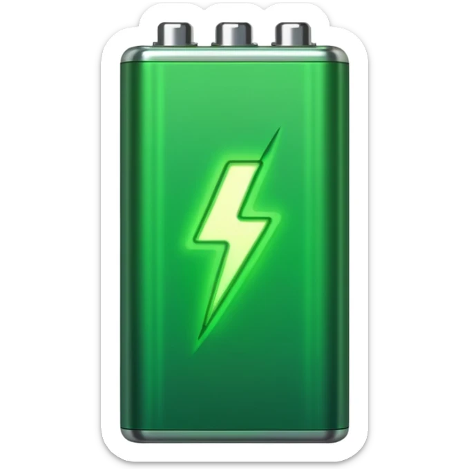 bateria carada al 100% para un video de tecnologia  con linea verdes sticker