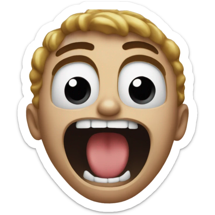 Screaming emoji sticker