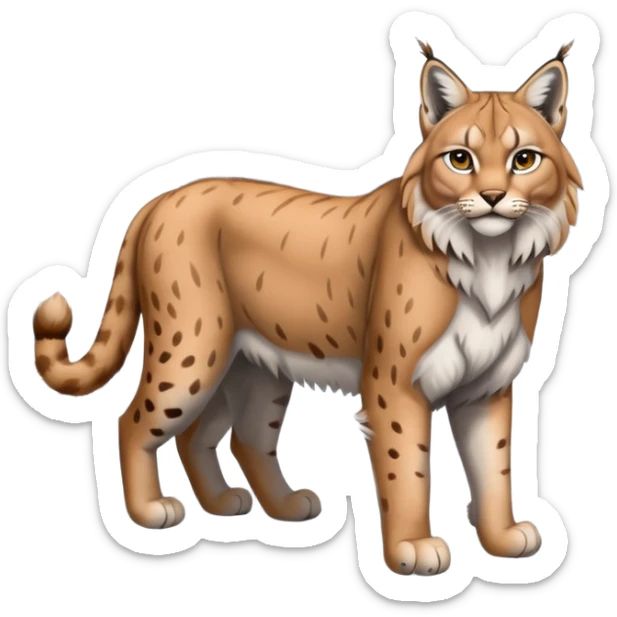 Eurasian Lynx in the snow beautiful aesthetic scenery (full body) sticker
