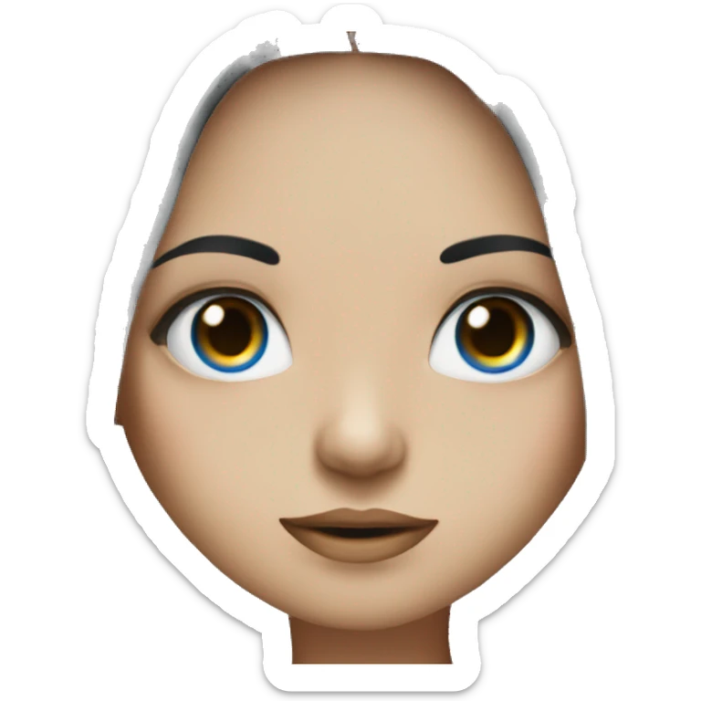 girl with long black hair and blue eyes smoking sticker