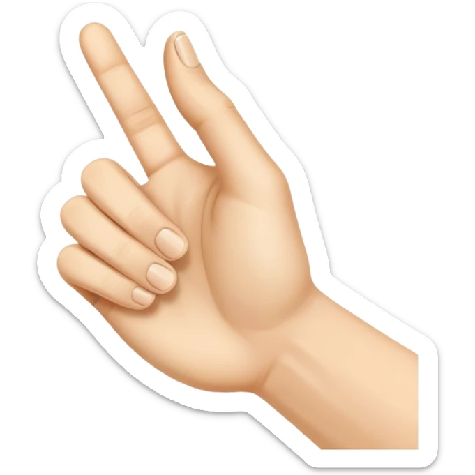 Uma mão apontando com o dedo indicador pra palma de outra mão  sticker