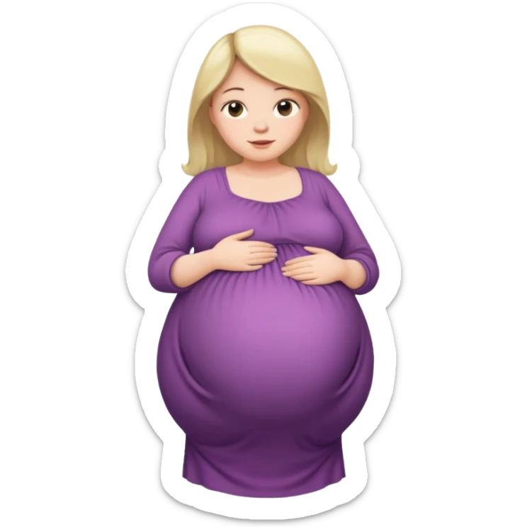 heavily pregnant woman with very very large overdue  belly sticker