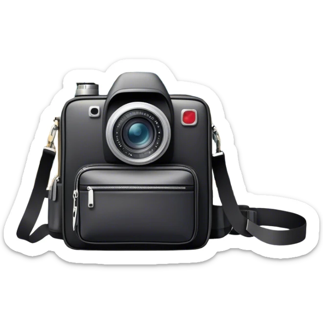 Icon for Urban Tourism: city skyline with iconic buildings, a camera and a backpack. The icon should represent the exploration of urban destinations, with elements like streets, landmarks, and vibrant city life. Transparent background. sticker