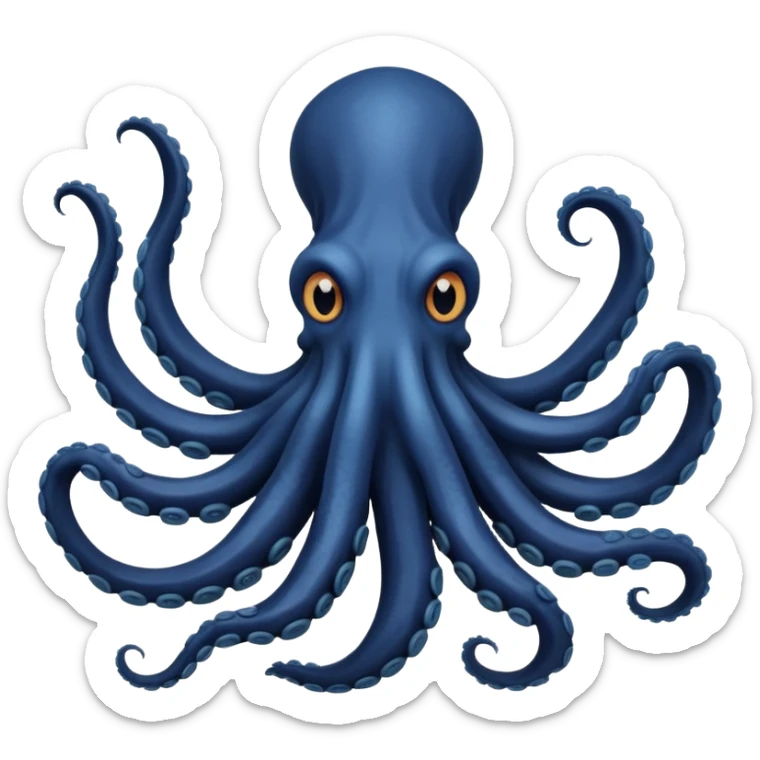 Create a single emoji of a Kraken in full body, shown at a slight side angle in a natural, characteristic pose. stylized like an emoji, but clearly recognizable.  sticker