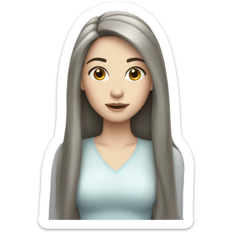 pretty Woman long dark hair pale skin sticker