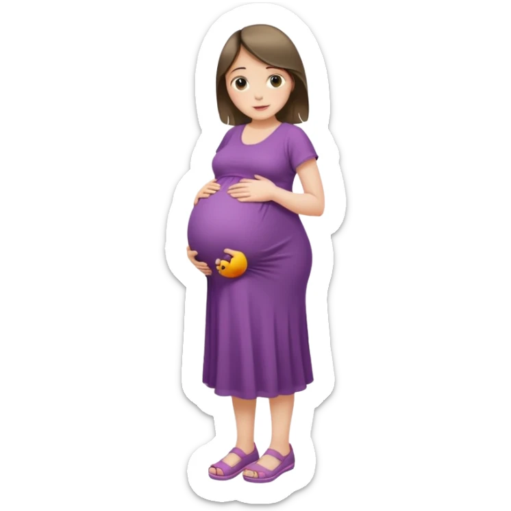 A girl pregnant full body, please. shoes sticker