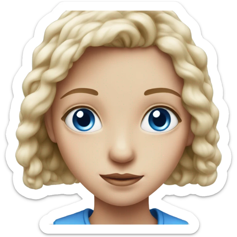 realistic portrait of girl with blue eyes sticker