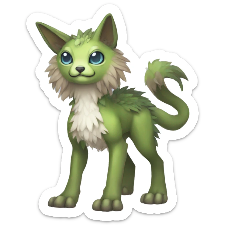 Cute cool fantasy animal hybrid Fakemon full body sticker