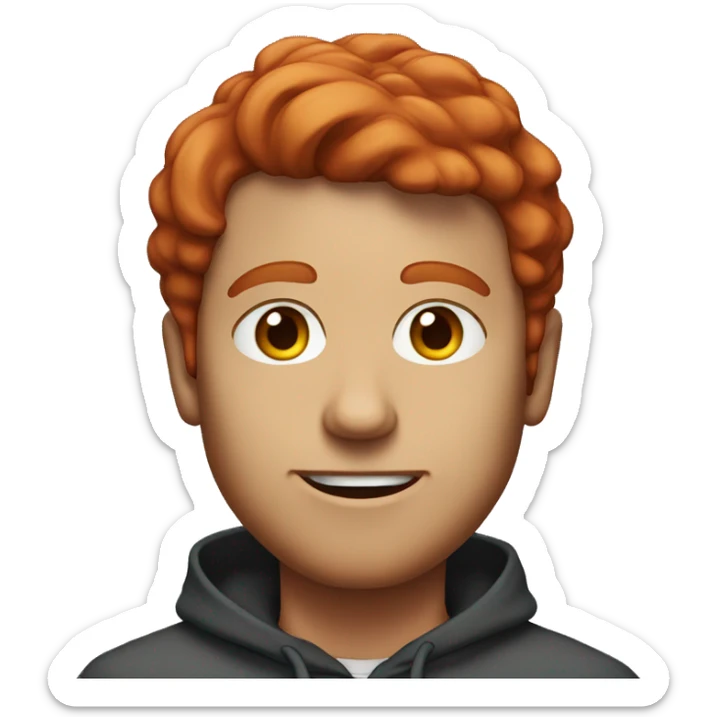 35 years old man with red hair in a hoodie  sticker