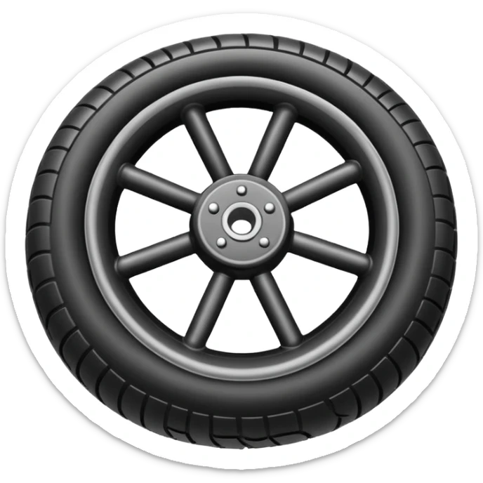 he aircraft's landing gear is one inflated, plump wheel with a strut, black in color, cartoon-style sticker