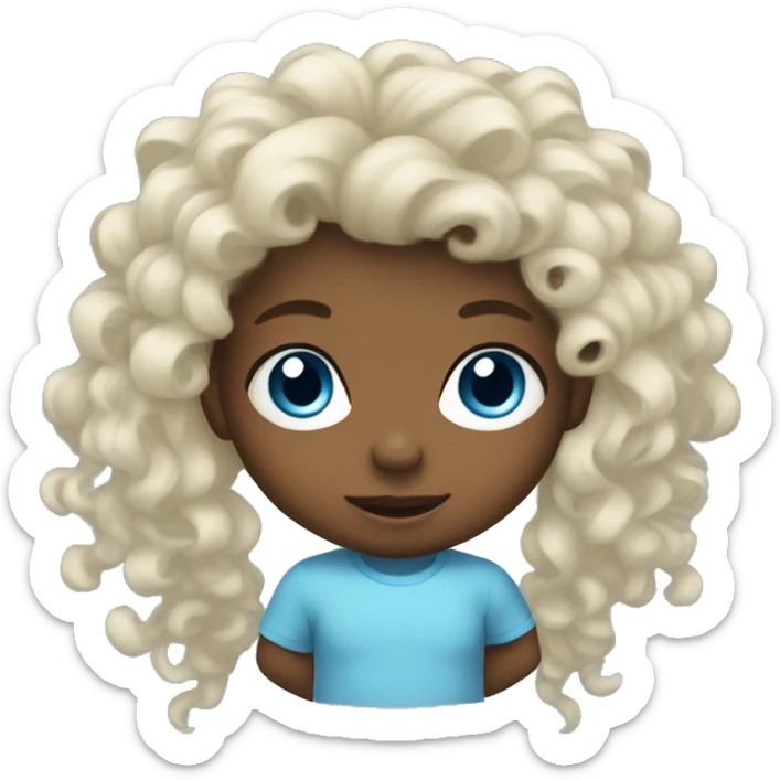 Baby with a lot of hair and blue eyes  sticker