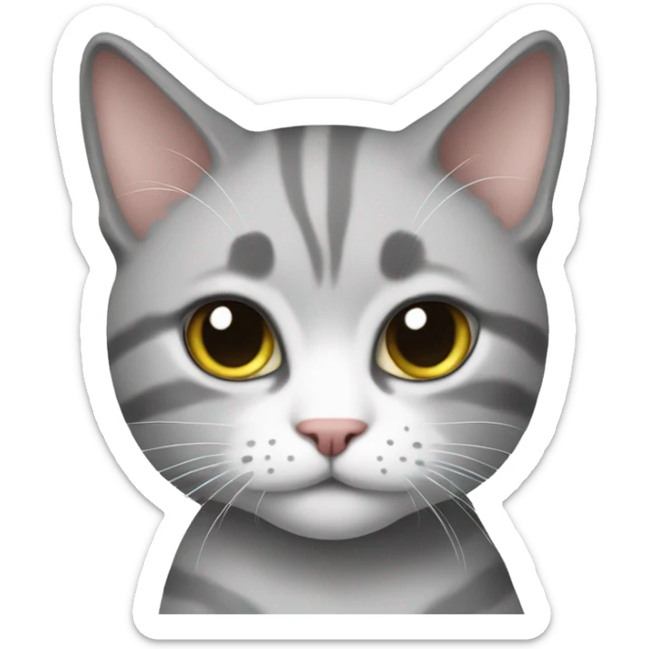 Generate an emoji for my cat named alice which is whit and grey and is gr sticker