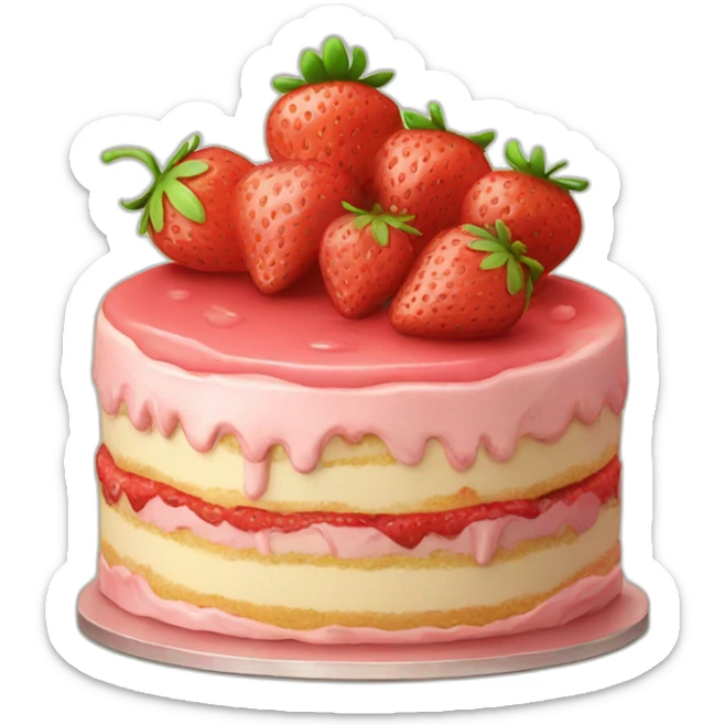 Strawberry cake sticker