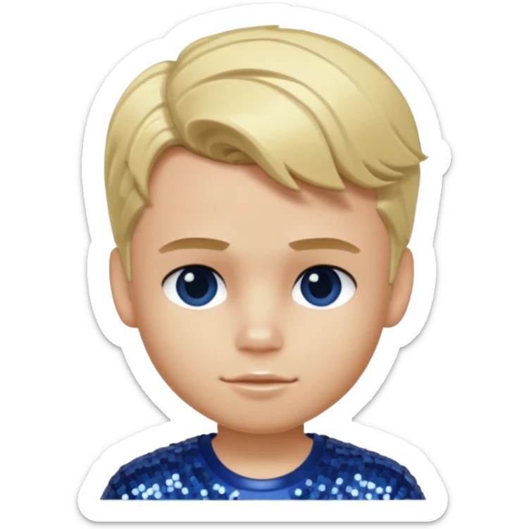 Cameron from Bratz Boyz with blonde hair and dark blue sequin outfit sticker