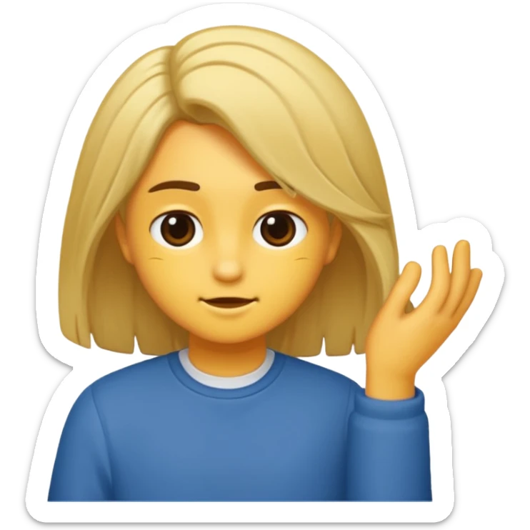 Like a 😏 like tucking its hair ..dont put hair tho sticker