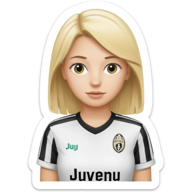 blonde girl with juventus t-shirt sticker