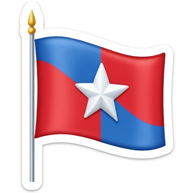 Make an emoji of a flag that is red blue red it’s a star in the middle sticker