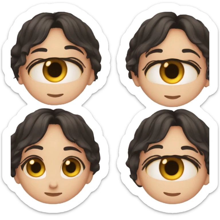 eyes like hearts, the girl is young, with dark hair sticker