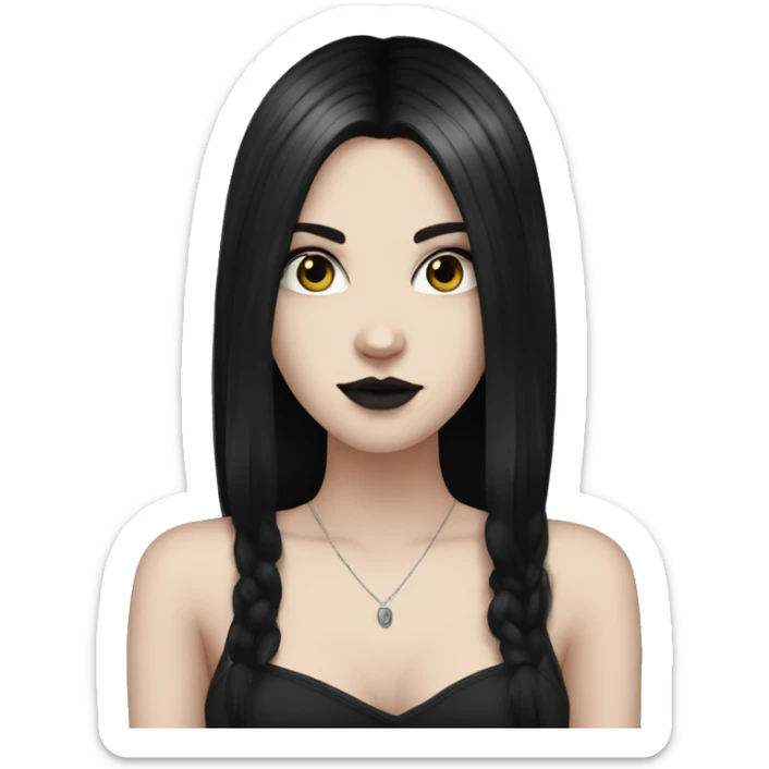 white girl, dark hair, goth style sticker