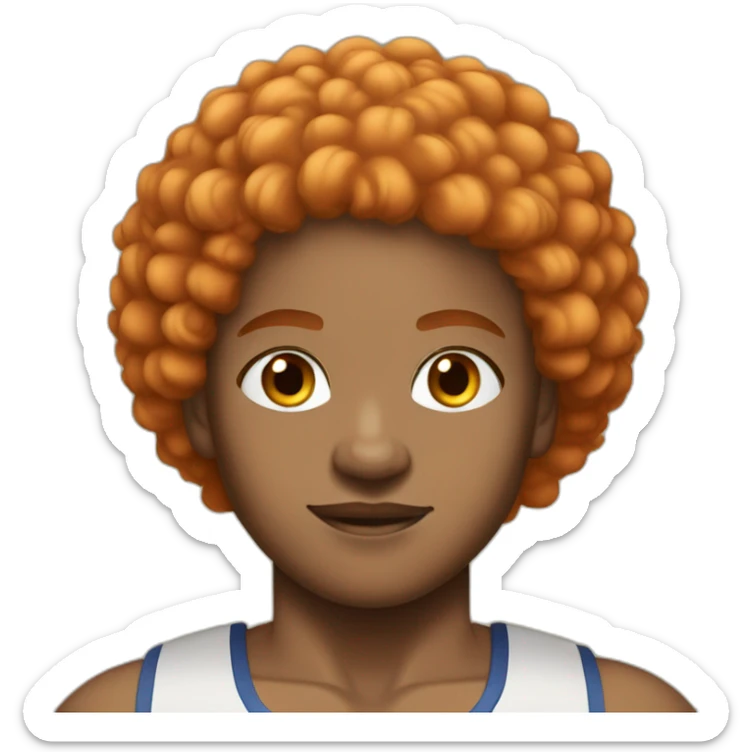 Light skin afro Orangehair in fitness sticker