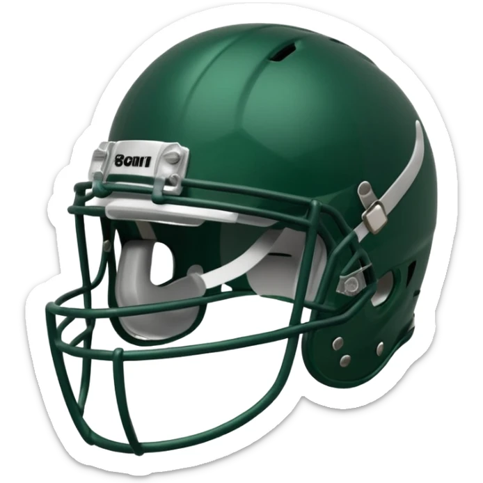 College football player helmet in dark green color sticker