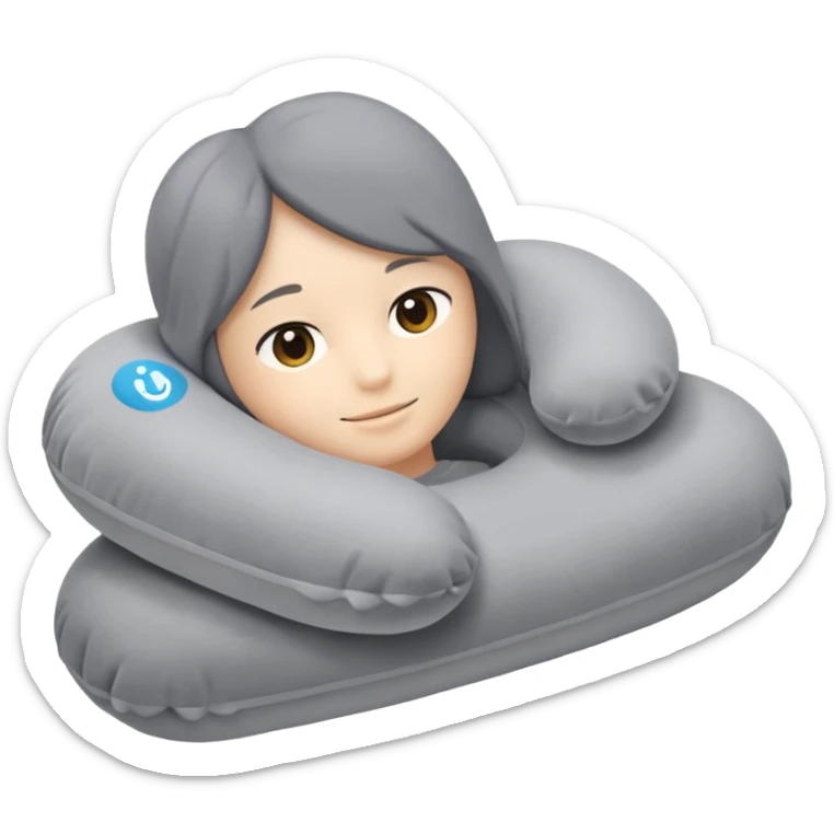 A plush travel pillow with gentle cushioning that wraps comfortably around the neck. sticker