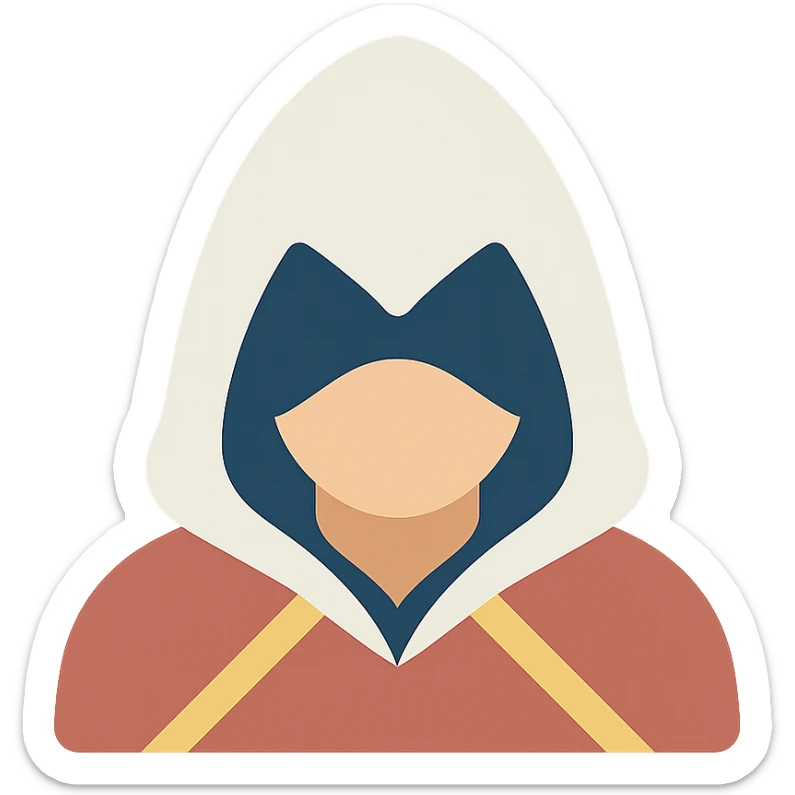 Assassin’s Creed hooded figure icon with color sticker