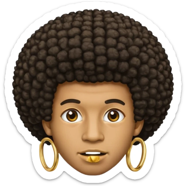 Black seventeen man  with a afro haircut and grille in his teeths sticker