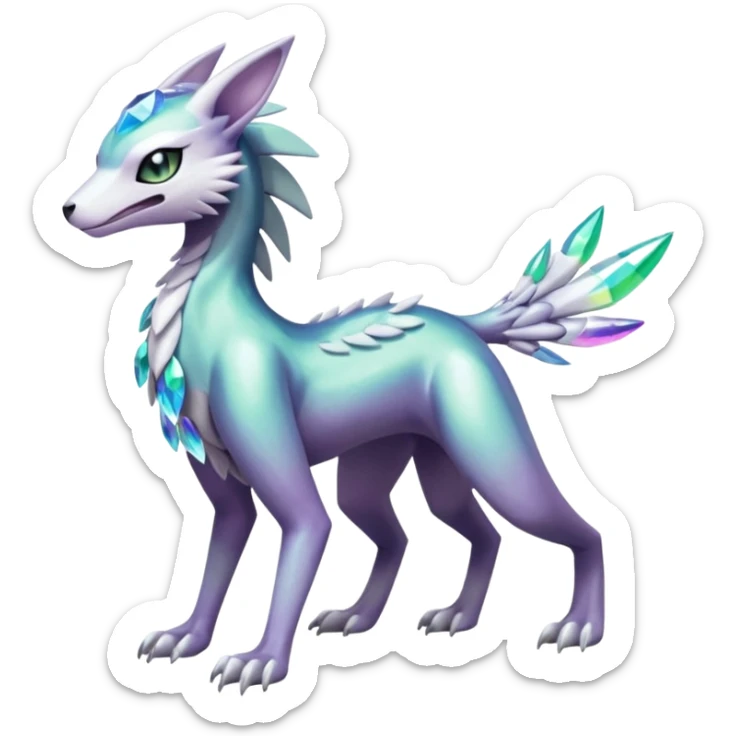 Meloetta-Sergal-Palkia-hybrid-fusion-Fakémon-creature, full body sticker