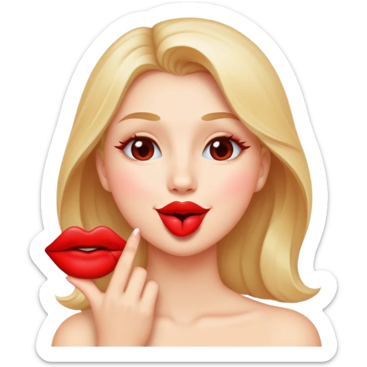 A kissing face that’s blowing a kiss at the letter i  sticker