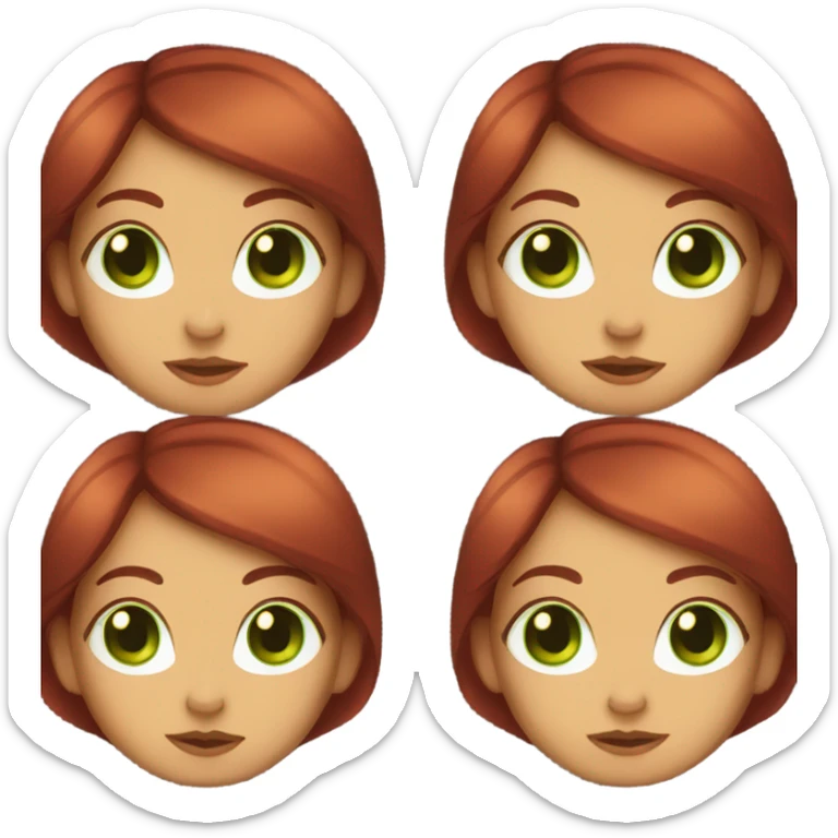 girl with burgundy hair and green eyes sticker