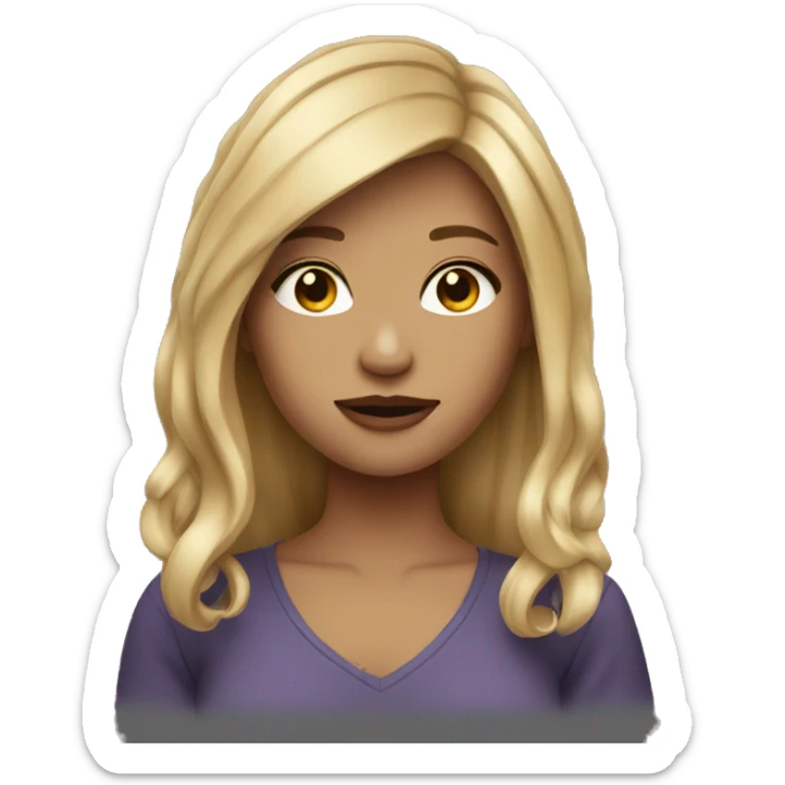 pretty girl with dirty blonde hair sticker