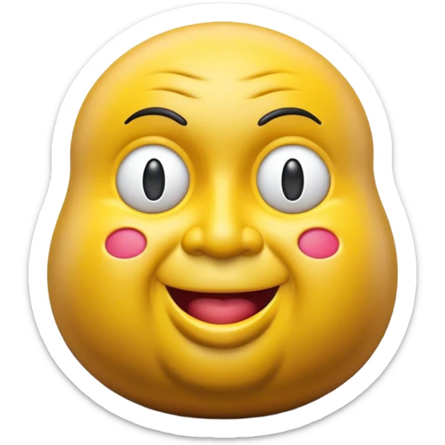 Cinematic Realistic Botero Sculpture Pop Culture Emoji, featuring an exaggerated, whimsical portrayal inspired by the famed sculptor rendered with dynamic textures and vibrant, artistic lighting. sticker