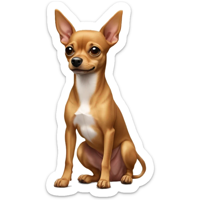 Small light brown Miniature Pinscher mix Azawakh mix Chihuahua  sticker