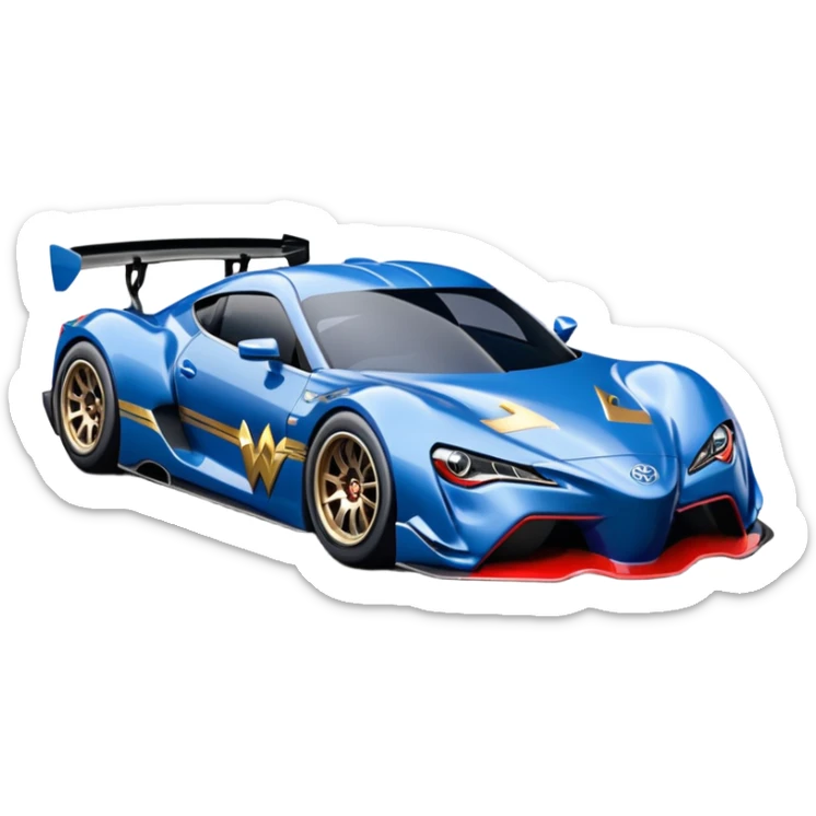 Wonder Woman’s Long wheelbase widened pearly night blue 2nd generation 2025 Toyota 86 hypercar racer sticker