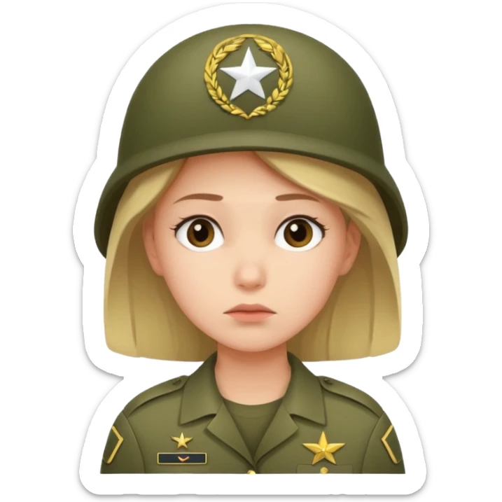 The girl is waiting for her boyfriend from the army and thinks about him sticker