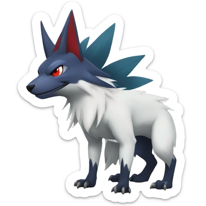 Cool Edgy Nargacuga-Absol-Zangoose-Sneasel-Quilava with a collar on, full body sticker