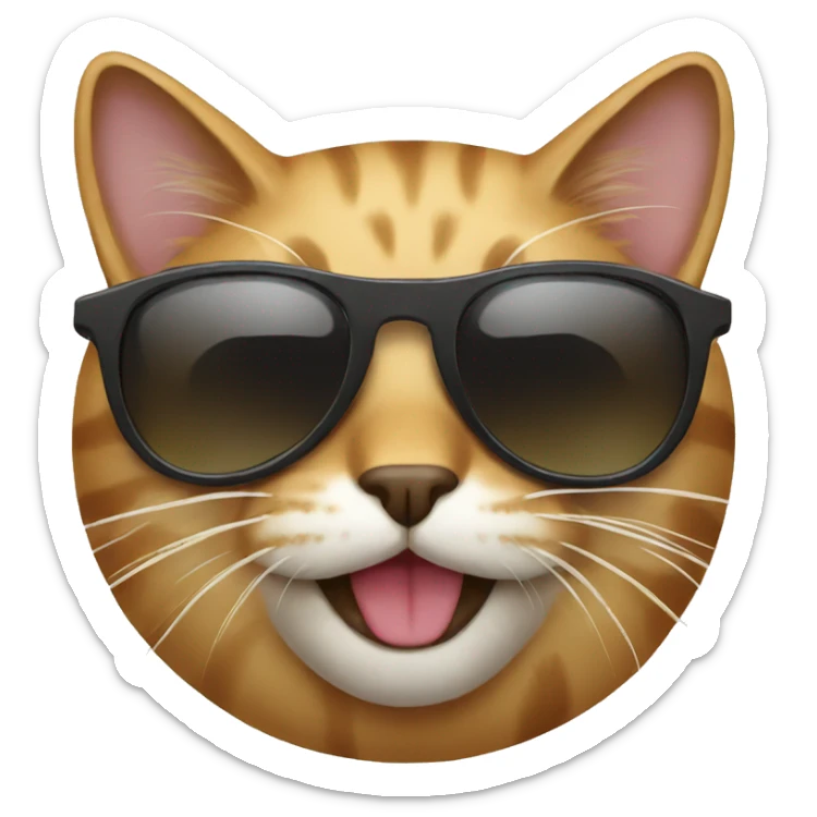 Cat with sunglasses sticker