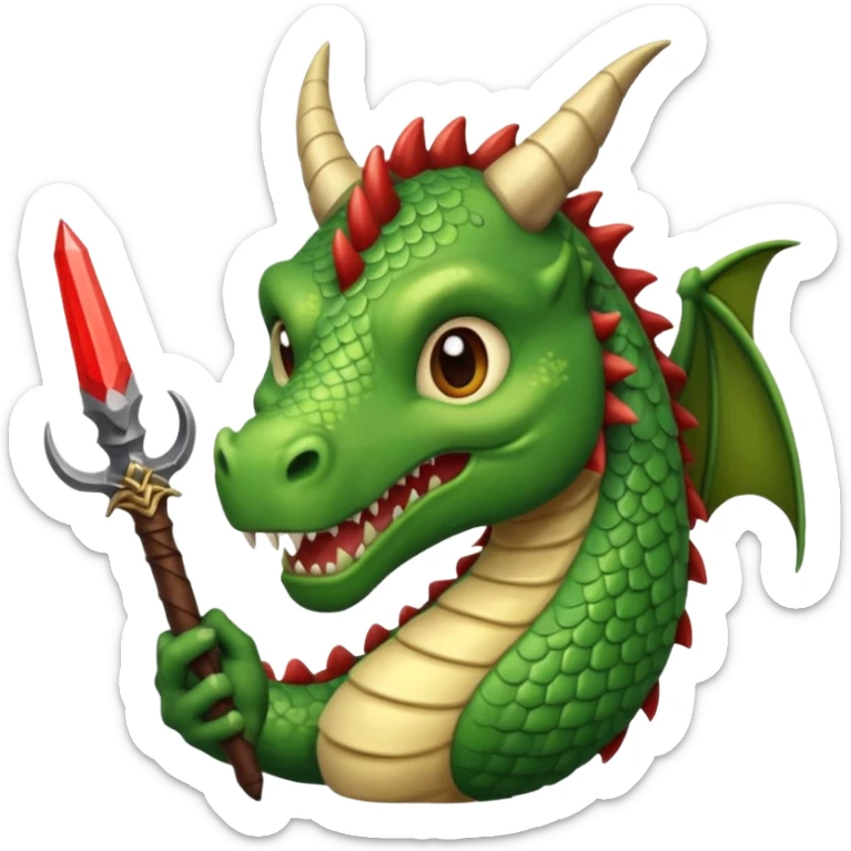 ein Drache mit einem Zauberstab in der Hand  und einem Zilinder auf dem kopf sticker