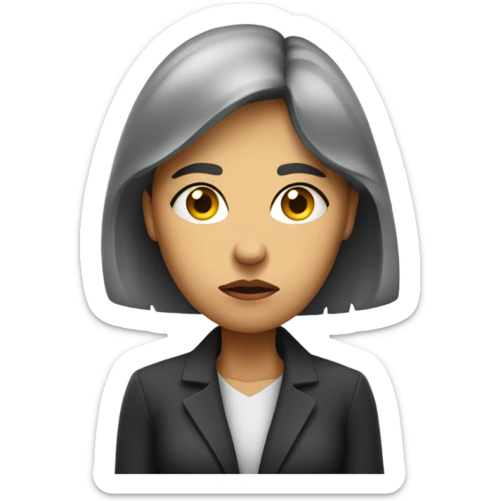 An annoyed woman with cigarette in her mouth and tired eyes  sticker